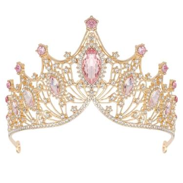 Imagem de Tiara de strass para mulheres e meninas, coroa de tiaras de princesa para noivas, tiara de rainha de cristal, acessórios de cabelo para formatura, casamento e festa