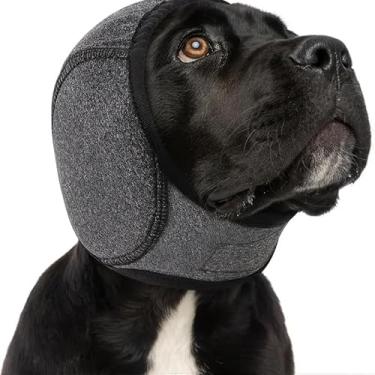 Imagem de Protetores de orelha de cachorro à prova d'água para banho, natação e cuidados pessoais, capuz calmante com alívio de ruído, protetor de ouvido ajustável para proteção de ouvido, secagem e suprimentos