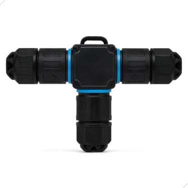 Imagem de Conector T Impermeável 3 Vias IP68 para Emenda Elétrica Segura de Cabos 7 a 12mm com Alta Vedação