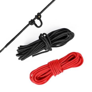 Imagem de KURUGEILI 6 m/20 pés para tiro com arco D corda corda arco corda corda para servir material de liberação laço fivela anel de encaixe D corda para arco composto