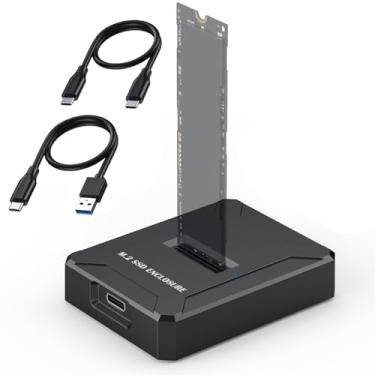 Imagem de Adaptador M.2 SATA NVMe para leitor SSD USB, estação de ancoragem M.2 de 10 Gbps para dock SSD M.2 PCIe NVMe e SATA NGFF, tamanho para 22110 2280 2260 2242 2230 22110 – Plástico
