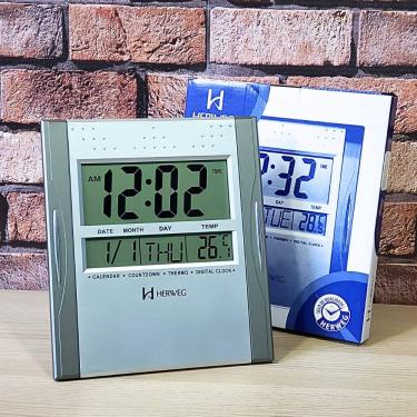 Imagem de Relógio de Parede e Mesa Herweg Digital Cinza Metálico 6474 - 071