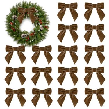 Imagem de 20 peças de enfeites de laço de veludo para árvore de Natal 11,4 cm vintage pequeno laço de fita de veludo laços para artesanato guirlanda guirlanda embrulho de presente chá de bebê festa casamento