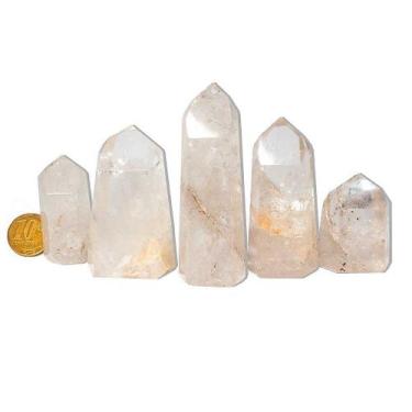 Imagem de Cristal de Quartzo Lapidado Ponta Gerador - 1 Kg (10 a 200g) - Classe 