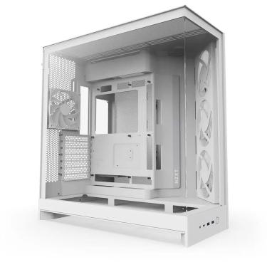 Imagem de Gabinete Gamer NZXT H9 Flow RGB Frontal Diagonal 4 Fans Branco