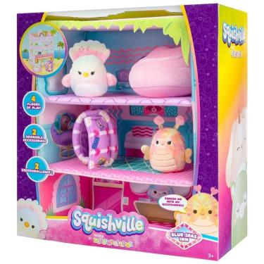Imagem de Kit 2 Pelúcias Squishmallows de 5 cm Balia e Briannika com Playset para Crianças, Squishville SQM0445, Colorido