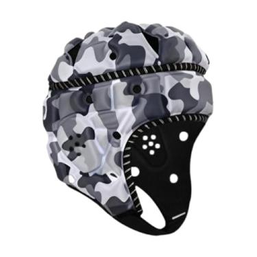 Imagem de UGPLM Boné esportivo para capacete de rúgbi, confortável, macio e acolchoado, para scrum, capacete de futebol, chapéu para goleiro de futebol americano, Preto Branco