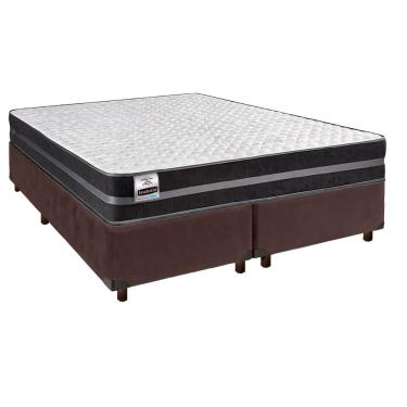 Imagem de Conjunto Cama Box Marrom Queen + Colchão Molas Ultralastic Bogota Inducol