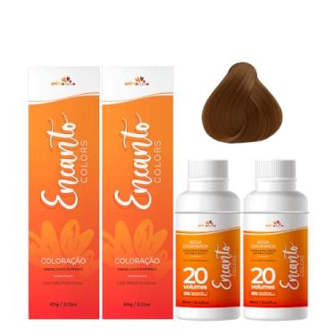 Imagem de Beleza Ruiva – Kit Coloração Encanto Colors 7.43 Louro Médio Cobre Dourado | Oxigenada 20vol 6% | Duas Unidades | Ruivo Doce de Leite Natural e Brilhante
