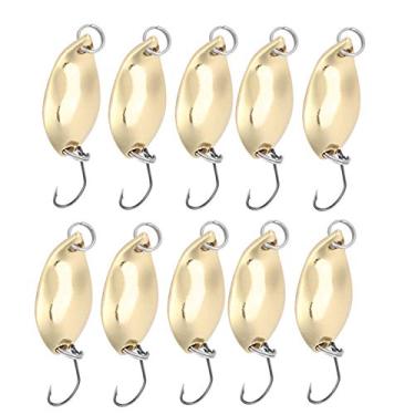 Imagem de 10 pçs/lote, kits de iscas de pesca, colheres de iscas de wobbler, iscas artificiais, iscas de lantejoulas, iscas de pesca, iscas rígidas, acessório (ouro - 2,5 g)