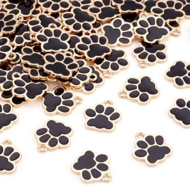Imagem de 10 peças de pingentes de liga esmaltada de liga de cachorro pequeno animal de estimação fofo pingente de metal esmaltado para colar faça você mesmo, pulseira, brinco, joias, ornamento, chaveiro, preto