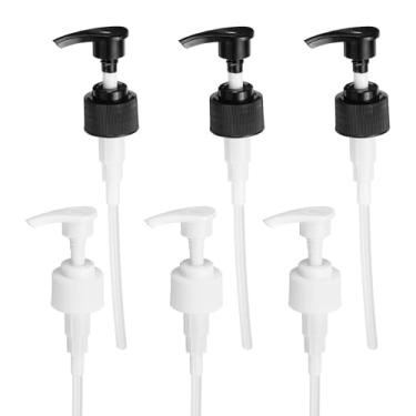 Imagem de Dispensador de bomba de 6 litros, 28/410 bomba universal de recipiente de xampu para sabonete de loção na cozinha e banheiro, preto, branco
