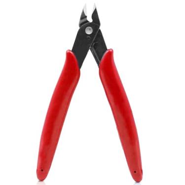 Imagem de Alicate de corte de precisão para fabricação de joias, eletrônicos, mini pinças de corte lateral de 12 cm para gravatas de zíper, modelos de plástico e projetos de passatempo, vermelho