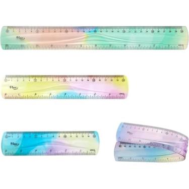 Imagem de 3 réguas flexíveis para escola, régua dobrável de 12/8/15.2 cm, réguas de plástico macio, régua flexível a granel com escalas de centímetros e polegadas para estudantes, sala de aula, escritório