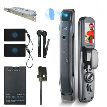 Imagem de Fechadura Inteligente A9 com Reconhecimento Facial 3D e Olho Mágico, Tela Integrada, Wi-Fi, 250 Usuários - Segurança Residencial Premium