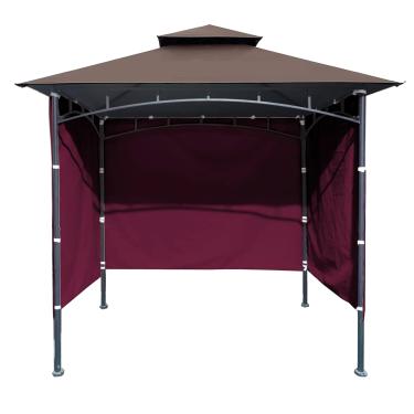 Imagem de 3 peças de substituição para tenda de grelha, parede lateral, 1,5 m x 2,3 m para churrasqueira ao ar livre, parede de sol, (Borgonha)