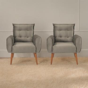 Imagem de Jogo De Poltronas Decorativas Park Veludo Cappuccino