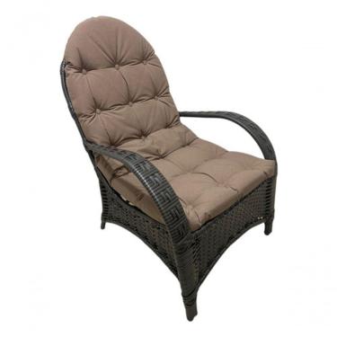 Imagem de Cadeira Descanso Poltrona Confortável Com Almofada Reforçada Cor:argila - Cinza