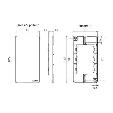 Imagem de Placa Cega Para Condulete Com Suporte Margirius Sleek Caixa 1 Branca