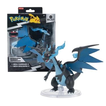 Imagem de Pokemon Select Trainer Team Serie Boneco 15 Cm Articulado de Batalha  Mega Charizard X  – Jazwares