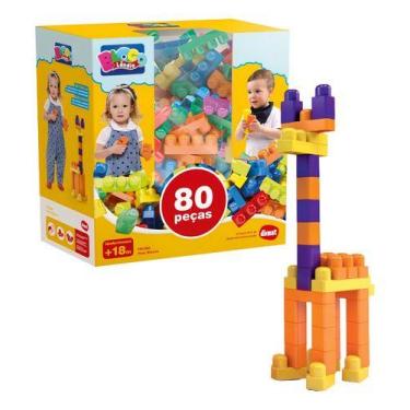 Imagem de Blocos De Montar Encaixar Infantil 80 Peças Mk380 - Dismat