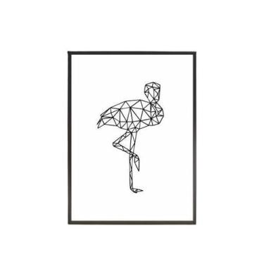 Imagem de Quadro Decorativo Flamingo Geométrico 20X30Cm - Quadros On-Line