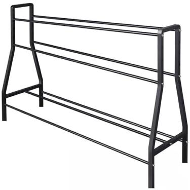 Imagem de Rack de basquete inclinado com rodas, rack de treinamento de tiro de basquete, organizador de equipamentos esportivos de garagem, carrinho de bolas de rodinhas para uso externo e interno (sem rodas