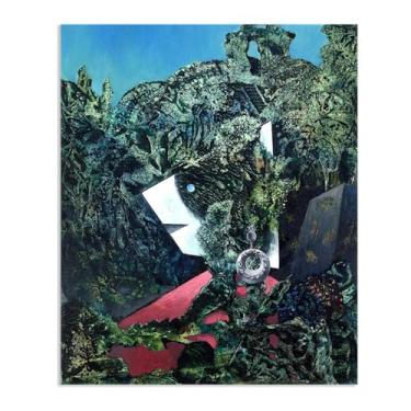 Imagem de Zeichn8u Pôster Max Ernst Retrato de uma menina com brincos mexicanos Reproduções de pinturas famosas Surrealismo Wall Art Canvas Max Ernst Decoração de parede para presentes de sala de estar 40 x 30