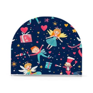 Imagem de Blueangle Porta-guardanapos quebra-nozes de desenhos animados, suportes de guardanapo verticais à prova de vento para cozinha, decoração de Halloween para casa dispensador de lenços de acrílico para