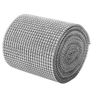 Imagem de Phefop Fita de de 9m, Malha Plástica Galvanizada para Decoração de Casamento e Roupas, Acessório Brilhante de 24 Linhas Ideal para Projetos DIY (Prata)