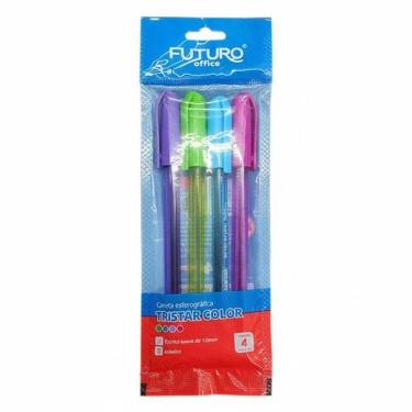 Imagem de Caneta Esferográfica Tristar Color 1.0mm 4 Cores - Futuro