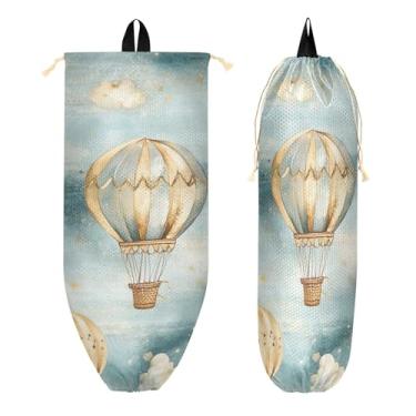 Imagem de xigua Balões de ar quente suporte de saco plástico suporte de parede com cordão 1 pacote, organizador de sacolas de supermercado reutilizável decoração para bolsas, meias, roupas íntimas e gravatas