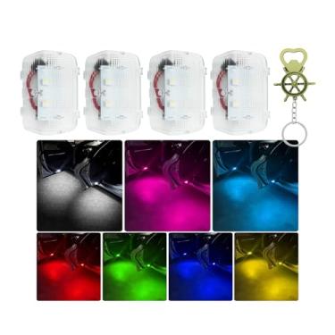 Imagem de HIBEYO 4 peças de luzes LED de boas-vindas de 7 cores para Honda (SPIRIOR 2015-2017/AVANCIER/UR-V), modelos Plug-and-Play 2015+ + chaveiro abridor de garrafa grátis