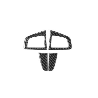 Imagem de BETTERHUMZ Compatível com Mazda 3 Axela 2010 2011 2012 2013 Mazdaspeed 3 adesivo de acabamento de volante de carro de fibra de carbono decoração de console central decalque acessórios de moldagem