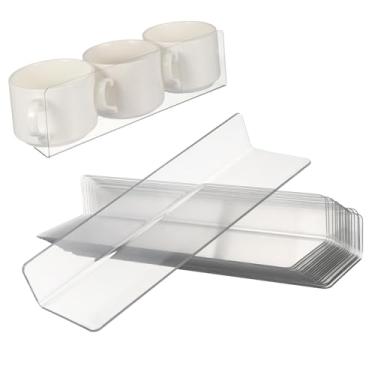 Imagem de Happyyami 20 peças divisórias de prateleira de supermercado de plástico separadores de prateleira transparentes para organizar bebidas, pães e biscoitos, armários e lojas de varejo