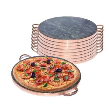Imagem de Pedra Sabão Refratária Para Pizza 32cm - 08 Unidades
