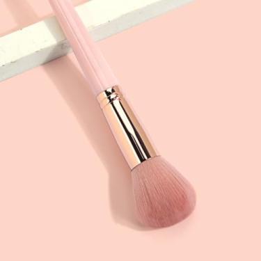 Imagem de Um pincel de maquiagem para blush facial, contorno, sombra e destaque, recomendado para iniciantes (rosa)