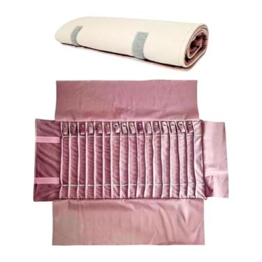 Imagem de Vaveren Organizador de Colares e Joias - Bolsa de Enrolar Dobrável e Portátil, Expositor Leve para Armazenamento de Colares, Ideal para Casa Exposição, Rosa