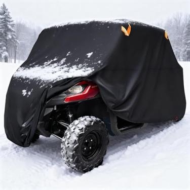 Imagem de StarknightMT Capa UTV 4-6 lugares, grande capa impermeável 420D compatível com Defender MAX PRO/X3 MAX/Wildcat/Prowler/Viking/Ranger Crew/RZR XP 4/Teryx4/Mule Pro/Gator XUV 590 com tiras refletoras