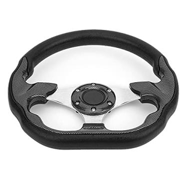 Imagem de Generic Volante de Corrida Com Estrutura de Alumínio Leve de Com Botão de Buzina para Deriva de Carro, Volante de Fibra de Carbono para Atualização do Interior do Carro