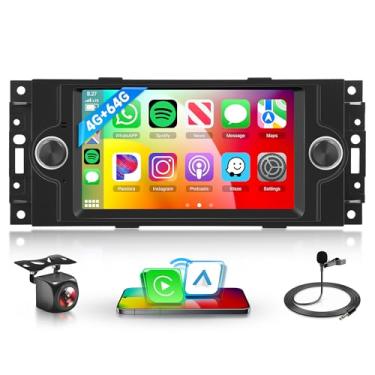 Imagem de Rádio estéreo 4Core 4G + 64G Android 15 para Dodge Ram 1500/2500/3500 (06-08), Chrysler 300C (05-07), Jeep Grand Cherokee Chrysler PT Cruiser, Carplay Android Auto, 5GWiFi + GPS, tela sensível ao