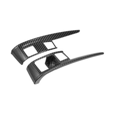 Imagem de Hihaha 1 par de adesivos de painel de câmbio de transmissão automática para Honda Civic Sedan Hatchback Coupe 2016-2021 Material durável padrão de fibra de carbono