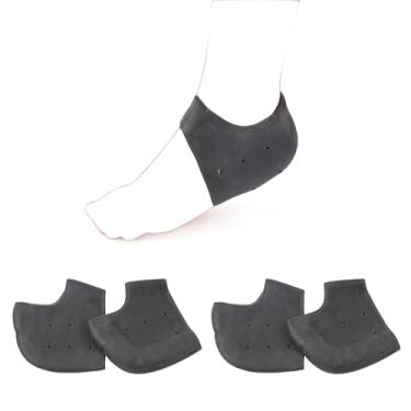 Imagem de JHTSOLE 2 Pares de Protetores de Calcanhar em Gel, Palmilhas para Fascite Plantar Alívio da Dor, Almofadas de Gel para Calcanhar para Esporão Ósseo, Tendinite de Aquiles e Mais