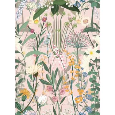 Imagem de JiffDiff Papel de parede floral descasque e cole rosa fazenda silvestre em papel de parede para armários de quarto de casa papel de contato autoadesivo espesso