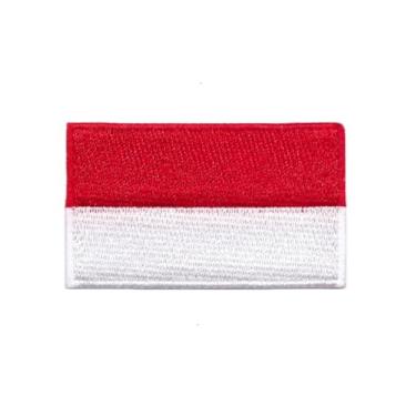 Imagem de Ysmzzmsy 1 PÇ Patch de bandeira da Indonésia bordado a ferro ou costurado tático militar nacional da Indonésia (6,3 x 3,8 cm) (Indonésia)