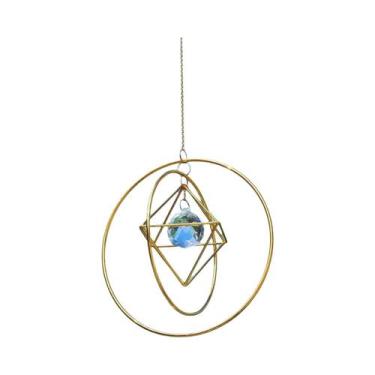 Imagem de Suncatcher De Cristal Dourado, Quadro De Ar, Sino De Vento Para Decora