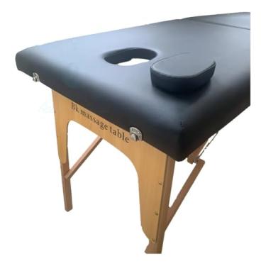 Imagem de Maca de Massagem Estética Tattoo Portátil Dobrável BK em Madeira - Altura Regulável com Cabeceira - Suporta até 300kg