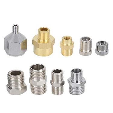 Imagem de Phefop Conjunto de Conector de Aerógrafo, Adaptador de Pistola de Pulverização Profissional, 9 Peças de Ferro Bsp, Acessórios de Compressor de Ar Masculino e Feminino