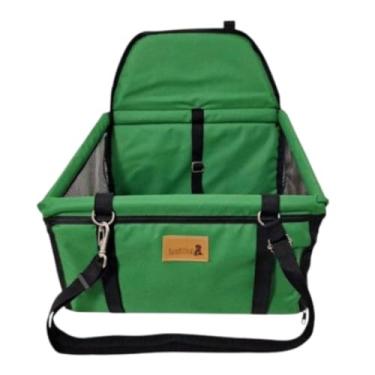 Imagem de Cadeirinha Assento Cadeira Pet de Carro para Cães Cachorro Gatos ATÉ 10KG -Transporte Passeio Viagem(Verde Bandeira)