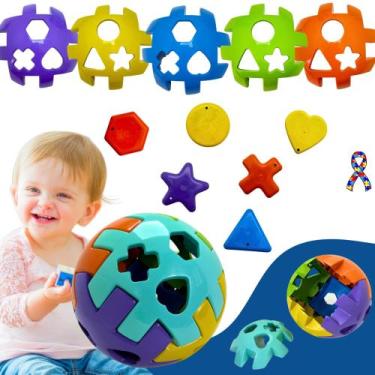 Imagem de Bola Educativa Gigante Brinquedo Didático Encaixe Interativo Crianças 